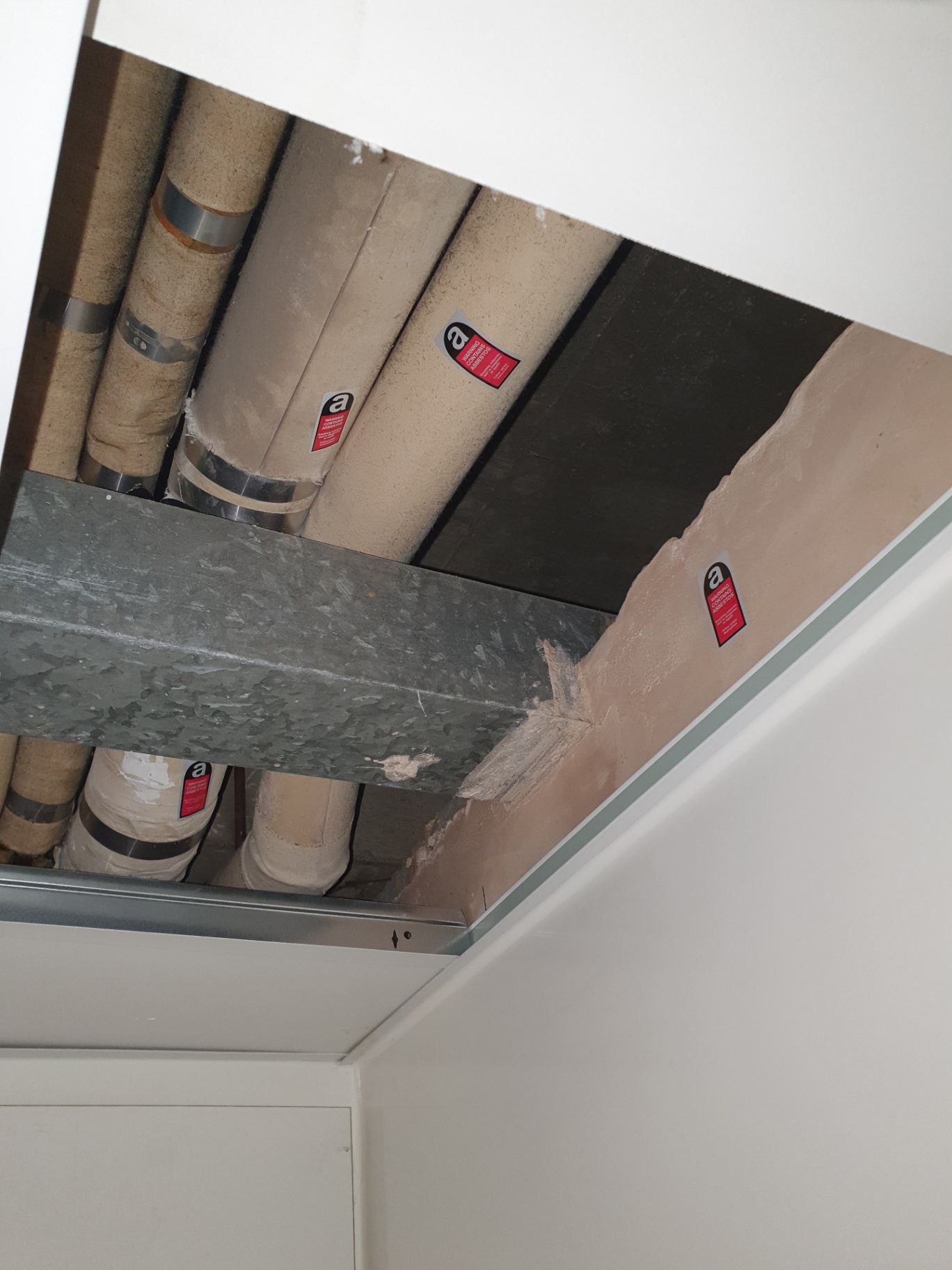 Pipe & boiler lagging photographed during an Elements asbestos survey